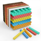 Colored Chalk 100PCS, 5 Colors, Low Dust Chalks Stick Bulk for Chalkboard Blackboard Non-Toxic