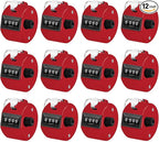 12 Pcs Hand Tally Counter 4-Digit Lap Counter Clicker, Manual Mechanical Handheld Pitch Click Counter with Finger Ring for School Golf & Knitting Row Croche