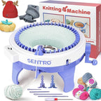 SENTRO Knitting Machines 48 Needles,Smart Knitting Crochet Machine, Knitting Crochet Machine with Row Counter,Weaving Loom Machine Kit for Adults,DIY Board Rotating Double Knit Kit