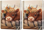 2 PCs Cute Cow Gifts for Women Journaling Notebooks Daisy, Cows Spiral Notebook Aesthetic Design, Cow Lovers Note Books Journals for Writing Hardcover Notebook Office Classroom Supplies