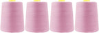 Mandala Crafts 4 Pack of Serger Threads Cones Spools - 20S/2 24000 Yards Polyester Dusty Rose Threads for Sergers Machine and Overlock Quilting Sewing Machine