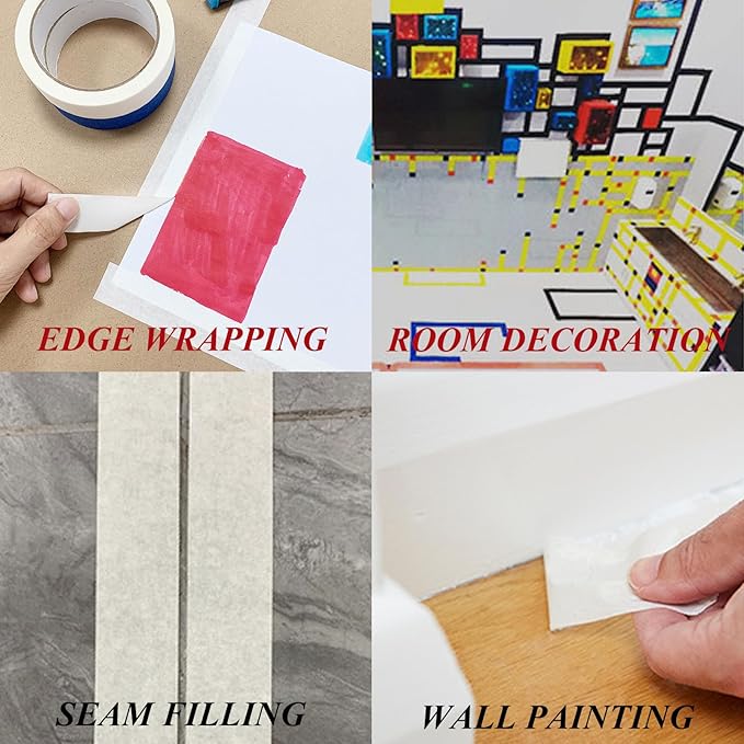Colored Painters Tape, Premium Masking Master Tape, Multi-Surface Paint Tape, Removes Easily, Colorful Craft Paper Tape for Wall Painting Art Scrapbook Supplies (0.94 Inch Wide, 198yd =0.94IN*22yd*9)