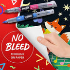 POMAC Dual Tip Acrylic Paint Markers Pens 36 Assorted Colors, Direct Liquid Acrylic Marker with Brush & Fine Tip, Water-Based Paint Marker for Fabric, Canvas, Rock, Glass, Wood, Crafts, Art Supplies