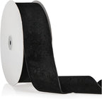2" X 20 Yards Black Velvet Ribbon for Christmas Tree Wreath Decoration Handmade Crafts Ornaments Gift Wrapping & Bow Making