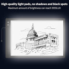 Rechargeable A2 Light Box (23.7"x15.8"), 3-Color Light LED Light Pad for Tracing, Large Diamond Painting Light Board, 6 Levels/Stepless Dimming Light Table for Drawing, Sketching, Animation