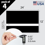 Trotec TroLase | 12"x24"x1/32", 4 Pcs | Black/White | 2 Ply | Modified Acrylic | Laser Engraving Double Color Plastic Sheet | Engraving Blanks for Laser, Saw, Guillotine | Made in USA