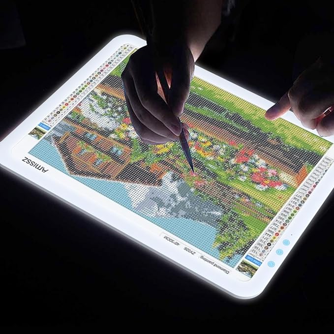 Rechargeable A3 Diamond Art Light Board,Super Bright Tracing Light Box,6 Levels Brightness with 3 Colors Mode and Stand, Wireless Tracing Pad for Diamond Painting,Weeding Vinyl,Sketching & Drawing