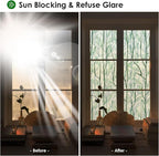 DKTIE Window Film Privacy with Installation Tools, Decorative Stained Glass Window Clings for Home, Static Cling Window Sticker for Front Door, Bathroom (Green, 17.7'' x 78.7'')