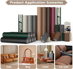 Leather Repair Tape, 16x79 inch Leather Patches for Furniture, Self Adhesive Leather Repair Patch for Sofas, Couches, Leather Covers, Seats, Chairs, Vinyl Repair Tape Light Brown
