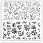 CHGCRAFT Polymer Clay Texture Sheets - Ocean Silicone Stamp for Coral Shells - Clay Pad for Making Earrings Jewelry, 5.5x5.5inch