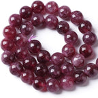 90PCS 8MM Natural Stone Kunzite Purple Jade Beads Round Loose Beads for Jewelry Making Bracelet 2 Strands 32"