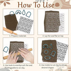 CHGCRAFT Daisy Polymer Clay Texture Sheets Butterfly Silicone Texture Stamp Clay Texture Mat Flower Modeling Pattern Pad Texture Sheets for Polymer Clay Jewelry and Clay Earrings Tools