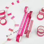 12 Rolls Western Washi Tape, Pink Wild West Masking Tapes, Western Cowboy Cowgirl Decorative Paper Stickers for Scrapbook Journal DIY Art Crafts Wrapping Birthday Party Supplies 16.4FT