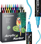 36 Colors Acrylic Paint Pens, Acrylic Paint Markers Dual Tip, with Dot Tip and Fine Tip, Acrylic Markers for Rock Painting, Wood, Canvas, Fabric, Paper, DIY Crafts Making Art Supplies (36)