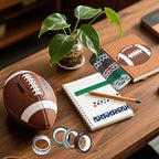 12 Rolls Football Washi Tape Sports Rugby Masking Tape Sport Decorative Tape for Scrapbook Journaling DIY Art Craft Party Decor Gifts Wrapping 16.4FT