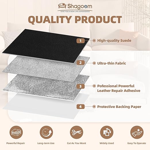Suede Repair Patch, Large Fabric Repair Tape, Self-Adhesive Fabric Patches for Furniture, Couch, Sofa, Car Interior, Shoes, Hand Bag, Clothing (Dark Brown, 3.5X79 Inch)