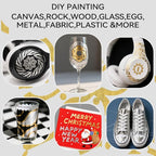 TRANSON 3 Gold, 3 Silver, 1 Black and 1 White Paint Markers Bold and Fine Dual-tip Acrylic Paint Marker Set for Rock Painting Glass Canvas Wood Leather Ceramic Painting