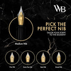Wordsworth & Black Fountain Pen Set, Medium Nib, Includes 24 Ink Cartridges and Ink Refill Converter, Gift Case, Journaling, Calligraphy, Smooth Writing Pens [Velvet Purple] Perfect for Men and Women