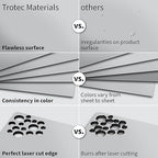 Trotec | Metallic Looking Acrylic Sheet | 12"x12"x1/16, 8 Pcs | Smooth Silver/Black | Metallic Finish - Scratch Resistant for Laser Engraving & Cutting,Printing,Glowforge,Name Plate | USA Made