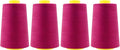 Mandala Crafts 4 Pack of Serger Threads Cones Spools - 40S/2 24000 Yards Polyester Magenta Threads for Sergers Machine and Overlock Quilting Sewing Machine