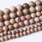 36PCS 10MM Natural Flowery Cowry Fossil Stone Beads Energy Healing Beads for DIY Jewelry Bracelet Necklace Making for Jewelry Making15Inch