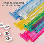 Mahjong Racks with Pushers Set of 4, Plastic American Mahjong Tile Racks Transparent, Mah Jongg Accessories Gifts for Mj Enthusiast