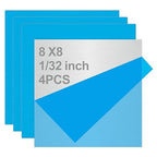 4PCS 8"x8"x1/32 Stainless Steel Metal Plates for Magnetic Mount Board Wall,Tickness 0.8mm 430 Stainless Steel Shim Stock Plates for Crafting, Kitchen, Office