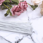 CCINEE 24 Gauge White Floral Wire Stem for Flower Arrangement Craft Supply,16 Inch,200PCS