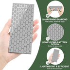 Diamond Sharpening Stone, 5 Pcs Knife Sharpener Stone with Non-Slip Base, Diamond Sharpening Plate for Scissors Pocket Knife Outdoor Kitchen Sharpening Tools (400/600/800/1000/1200 Grit)