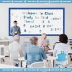 221 Pcs Classroom Bulletin Board Letters Colorful Alphabet Cutouts Number and Punctuation Symbol Combo Letter Cutouts for Wall Chalkboard Poster Board Decor(Blue Glitter Round)