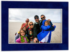 8.5x11 Mat Bevel Cut for 7x9 Photos - Acid Free Brooke Blue Suede Precut Matboard With Backing Board and Crystal Clear, Self Seal Photo Mat Bag - For Pictures, Photos, Framing - 4-ply Thickness