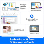 Makeblock mBot2 Rover Emo Robot Programming for Kids, Interactive Robotics Kit Learning and Outdoor Play, Remote Control Coding for Kids 8-12 and up, STEM Educational Building Toys Gifts