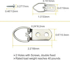 70 Pack D-Ring Steel Picture Hangers Heavy Duty with Screws Picture Frames Double Holes Clasp Picture Hang Solutions, for Hanging Clock Paintings Artwork Picture Frame Hook Photos Mirrors