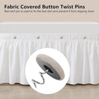 Linen Fabric-Covered Twist Pins - 8 Colors Upholstery Pins & Bed Skirt Pins -Used to Secure Sofa Cushion, Armrest Covers, Furniture & Bed Skir(12, Light Brown)