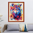 Redxing Stamped Cross Stitch Kits Full Range of Embroidery Starter Kits- Needlepoint Counted Cross Stitch Kits for Beginner Adults 11CT Printed Embroidery Kit-Colorful Wolf cinchs