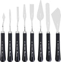 PHOENIX High Flexible Palette Knife Set, 8 Pieces Stainless Steel Painting Knives (31,41,42,43,44,46,51,52) Art Knife with Wood Handle, Paint Spatula for Oil Acrylic Paint