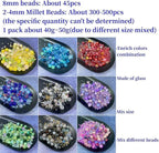 Assorted Glass Resin Beads Multi Size Colors Smooth Cracked Gravel Millet Spacer Beads for Bracelets Necklace Earring DIY Jewelry Making Craft(Sakura Pink Series)