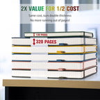 5 Pack College Ruled Notebook, 312 Numbered Pages Thick Notebooks Bulk, 100gsm No Bleed Paper Hardcover Leather Journal, Lined Journal Notebook Set for Women Men School Office, A5, Multicolor