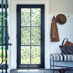 DKTIE Retro Leaves Pattern Two-Way Window Film Privacy Day and Night Window Privacy Film Decorative Stained Glass Window Clings for Birds (S222, 35.4" x 78.7")