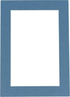 8x10 Mat Bevel Cut for 5x8 Photos - Acid Free Steel Blue Precut Matboard With Backing Board and Crystal Clear, Self Seal Photo Mat Bag - For Pictures, Photos, Framing - 4-ply Thickness
