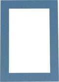8x10 Mat for 6x8 Photo - Precut Steel Blue Picture Matboard for Frames Measuring 8 x 10 Inches - Bevel Cut to Display Art Measuring 6 x 8 Inches - Acid Free ONE MAT with Backing Board & Clear Bag