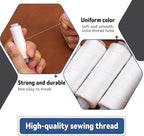 Bupete 2 Rolls White Thread for Sewing, 200 Yards Each Roll Sewing Thread, Polyester Threads for Sewing Machine Embroidery Hand Stitching