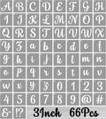 BAMIDELE 3 Inch Alphabet Letter Stencils for Painting, 66 Pcs Reusable Plastic Calligraphy Letter Stencils and Numbers Template Kit for Painting on Wood, Chalkboard, Fabric, Door Porch, Wall Art