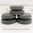 Chalk Style Painting Sponges - Set of 3-4” Round Reusable Handheld Sponge for Smooth Furniture Paint & Top Coat Application with No Brush Strokes - Washable Multi-Use Paint Applicator