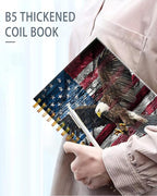 iampanda Spiral Journal Notebook,Cool Strong TwinWire Binding with Premium Paper for Girl Women,60 Sheets A5 College Ruled NotebookJournal,Perfect for School Office Home Gifts,American Flag Eagle