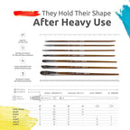 ZenART Oil & Acrylic Paint Brushes – 14pc Professional Set of Chungking Hog, & Badger/Japanese Synthetic Bristles incl Filbert, Flat, Rigger & more – Travel Pouch, Long Birchwood Handles, No Shedding