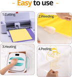 HTVRONT Yellow Heat Transfer Vinyl Bundle - 10 Pack 12" x 10" HTV Vinyl for T-Shirt, Yellow Iron on Vinyl for All Cutting Machine or Heat Press Machine