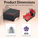 Dice Tower and Tray, Portable Commander Deck Box, Foldable Dice Storage Box for Dungeons and Dragons Rolling Tray Black/Red