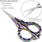 BIHRTC 4.5Inch Sewing Embroidery Scissors with Leather Cover Stainless Steel Sharp Tip Crafts DIY Tools Thread Snips Crochet Scissors for Embroidery Needlework Artwork Housework