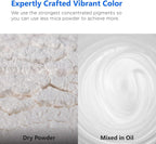 Rolio - Mica Powder - 1 Jar of Pigment for Paint, Dye, Soap Making, Nail Polish, Epoxy Resin, Candle Making, Bath Bombs, Slime - 100G / 3.5oz(Noble White)